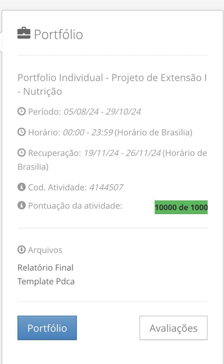 Nutrição, tcc, portfolio